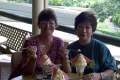 120-2001-Jun-About-to-tackle-macadamia-nut-sundae-at-the-Big-Pineapple-with-Bev